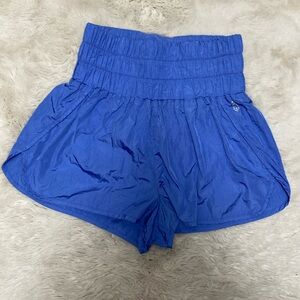 Free People Movement Small Deep Sea Blue Way Home Smocked Waist Running Shorts